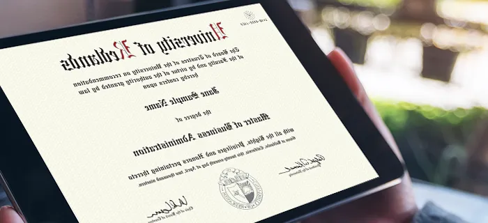 Phot of a Diploma from the University of Redlands